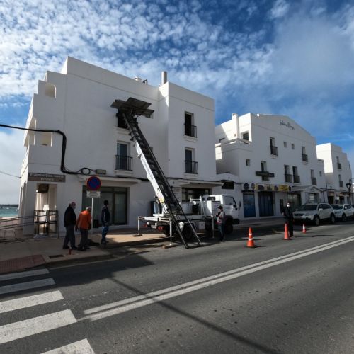 Fotografía general de la calzada donde Plataformas Ibiza ha realizado su último transporte (Formentera)